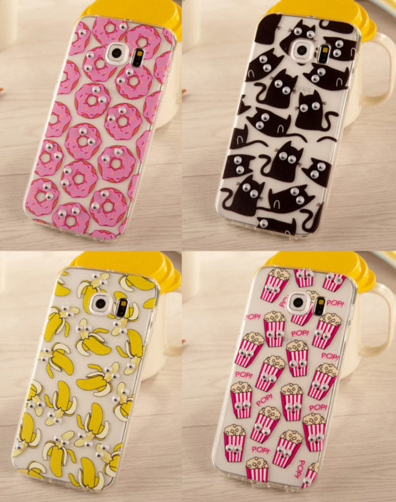 Capa transparente bonecos Olhos 3D Samsung S6 ou S6 Edge