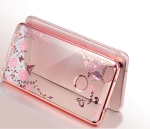 capa silicone transparente e flores xiaomi redmi note 4 note 4x