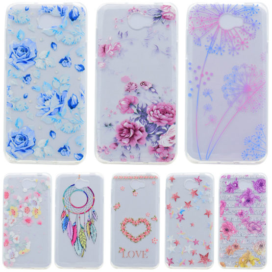 capa silicone transparente flores huawei y5 II