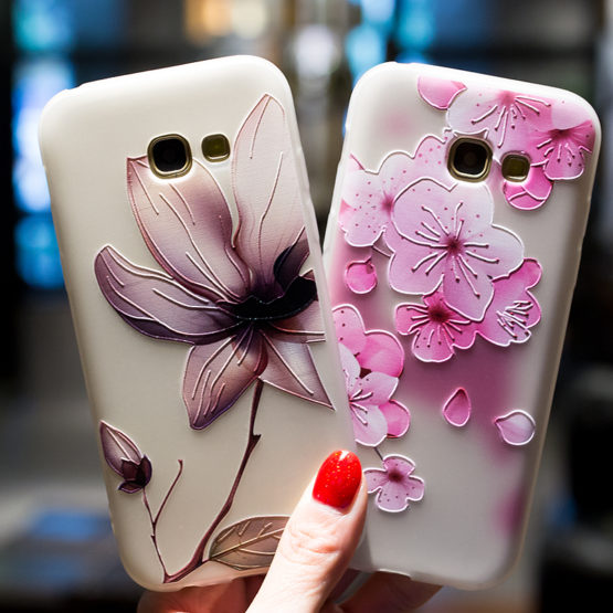 Capa silicone transparente Flores Samsung J3 2016 / J3 2017