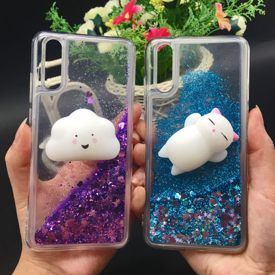 capa silicone liquido brilhantes boneco 3d Huawei P20 Lite