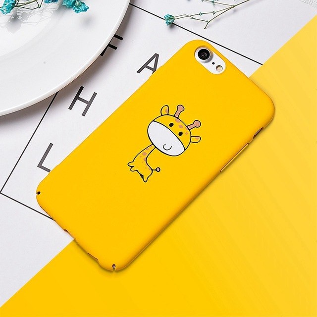 capa plastico girafa amarela iphone
