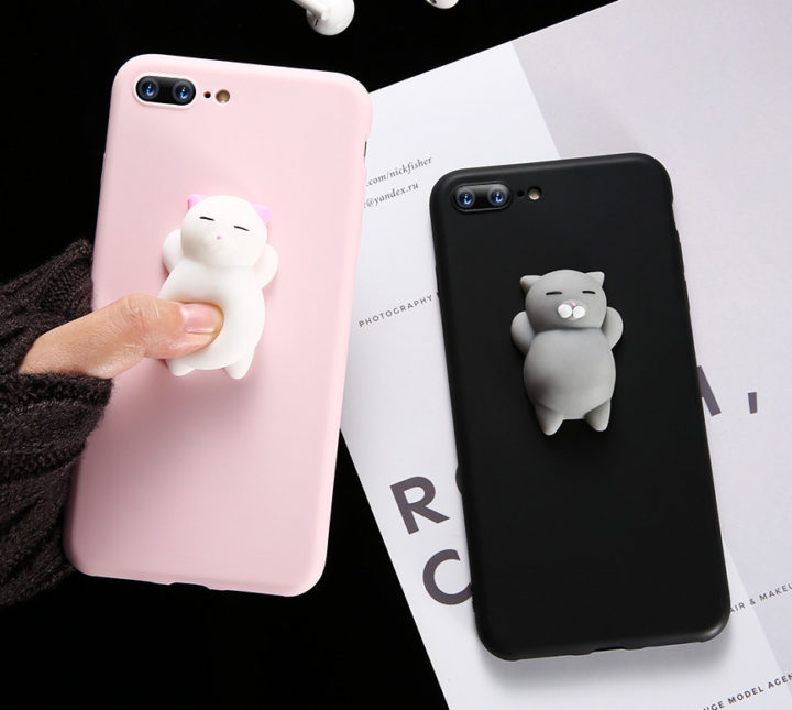 capa silicone boneco gato 3d iphone