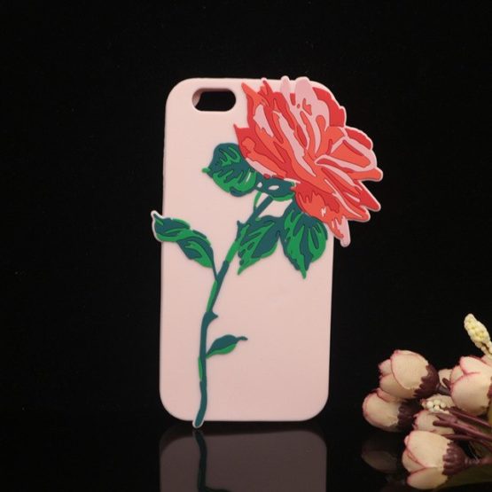 capa silicone rosa 3d iphone