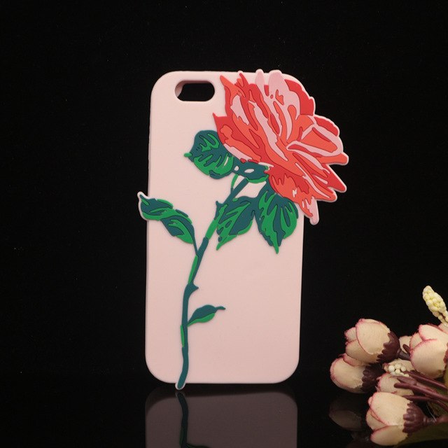 capa silicone rosa 3d iphone
