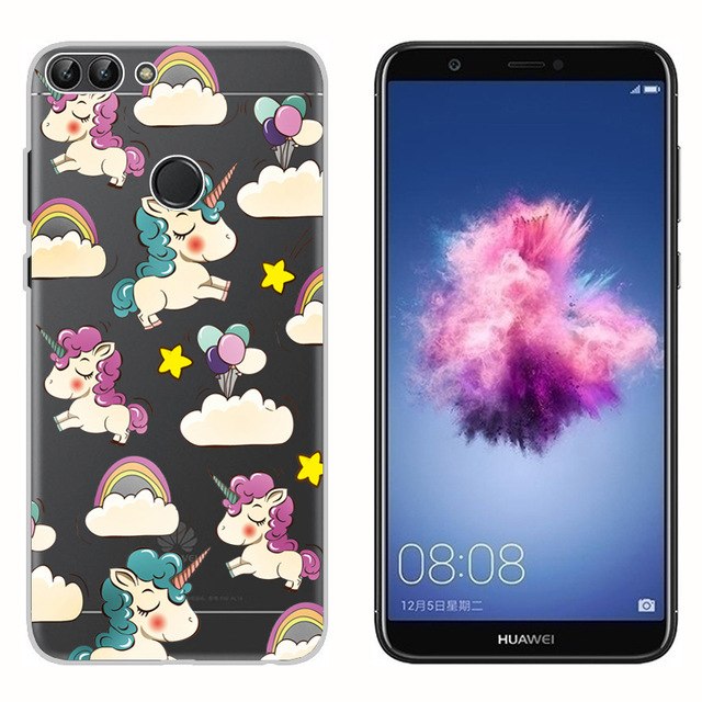 capa silicone transparente unicornios telemovel huawei p smart