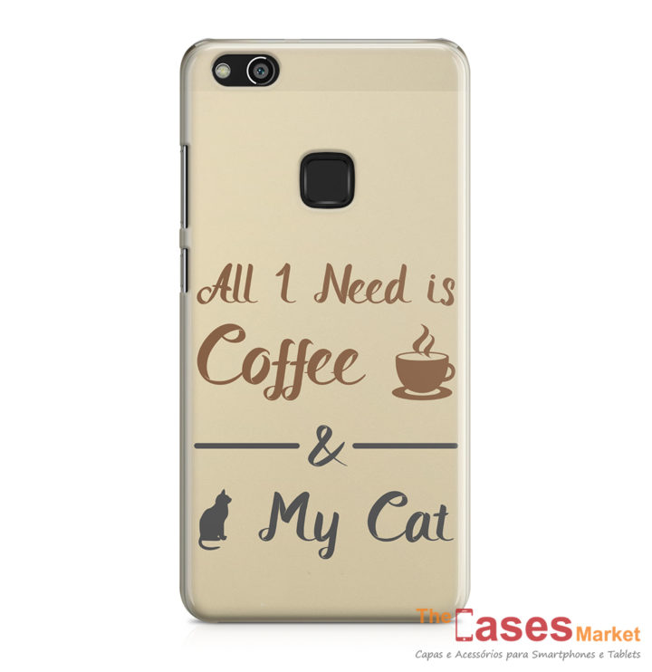 Capa telemovel Huawei all i need is coffee and my cat