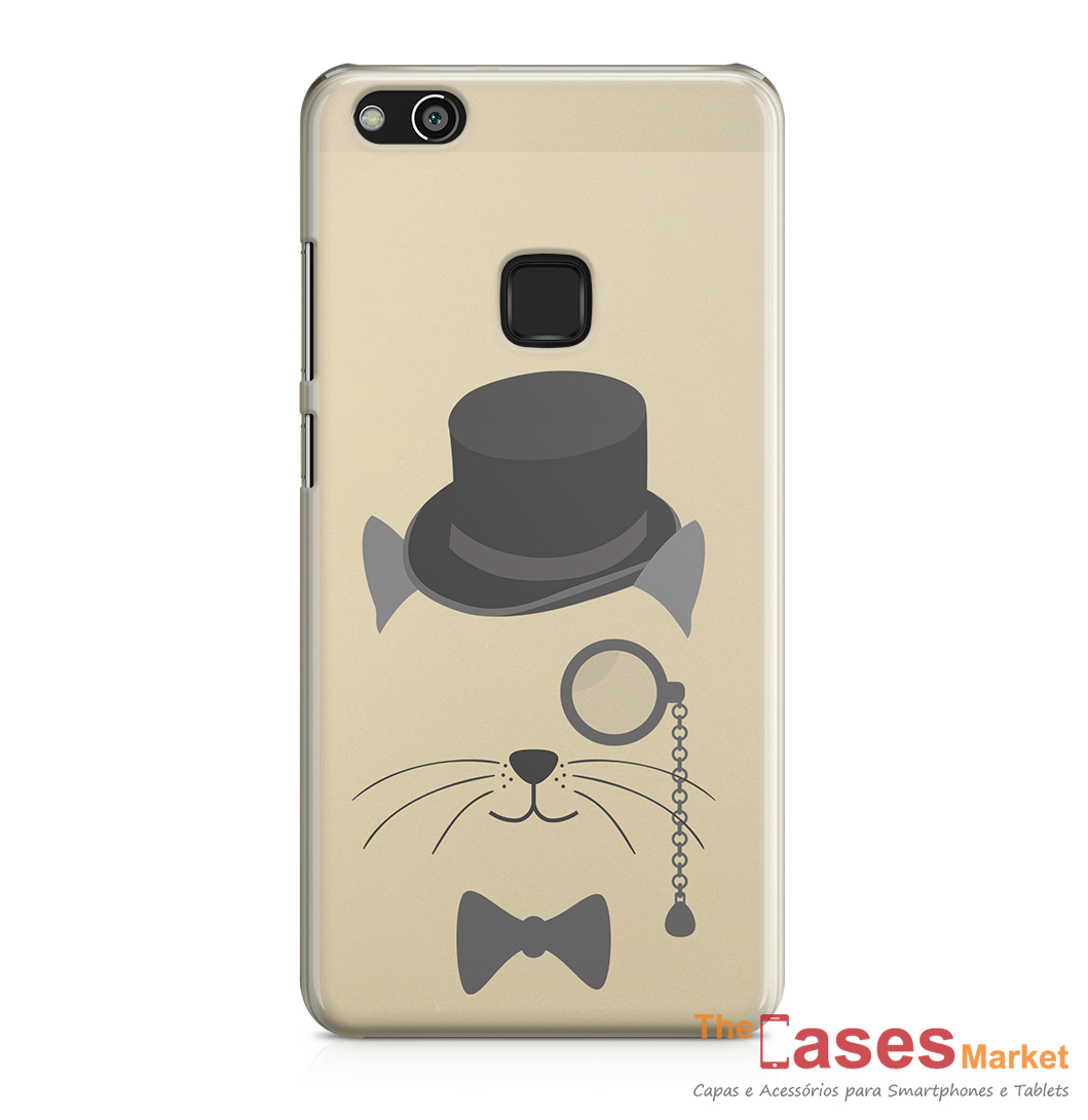 Capa telemovel Huawei gentleman cat transparente