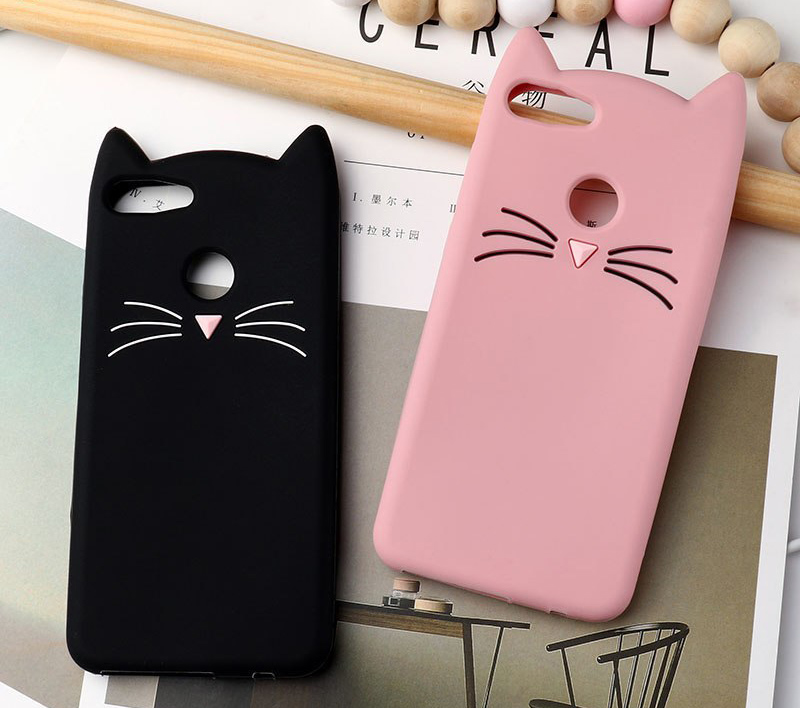 capa gato silicone telemovel huawei y6 2018