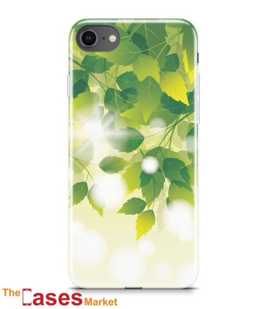 Capa de telemóvel silicone folhas primavera
