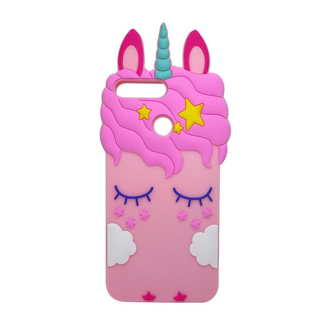 capa silicone unicornio rosa telemovel huawei y6 2018