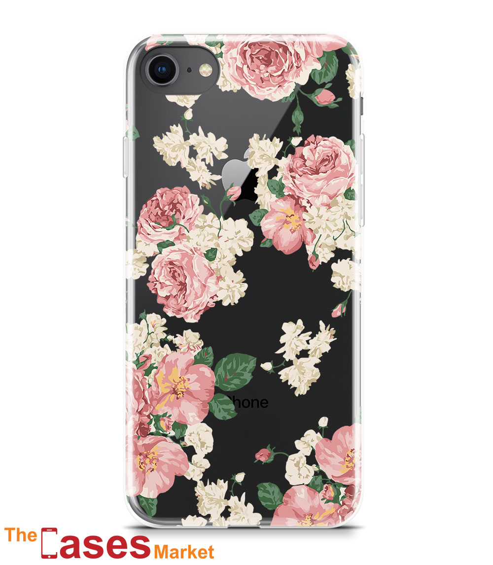 capa transparente iphone flores 7