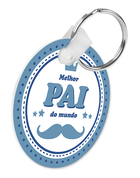 porta-chaves pvc redondo melhor pai do mundo