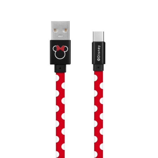 cabo usb tipo c vermelho disney minnie mouse