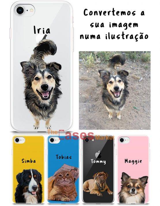 capa personalizada telemovel com seu cao gato