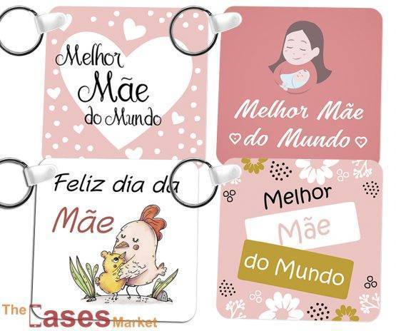 porta-chaves Quadrado dia da mae