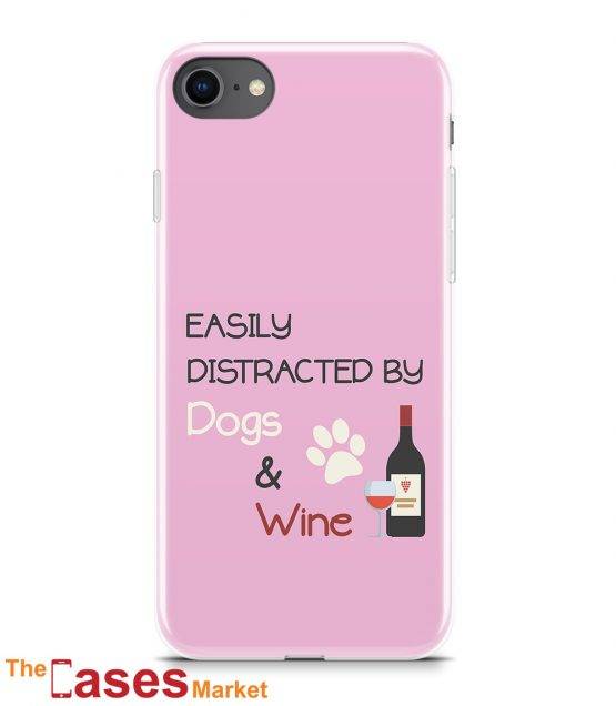 capa telemovel easily distracted by dog and wine