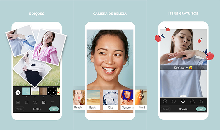 Cymera melhores apps selfies