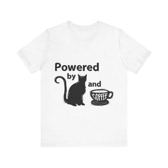 t-shirt powered by cats and coffee