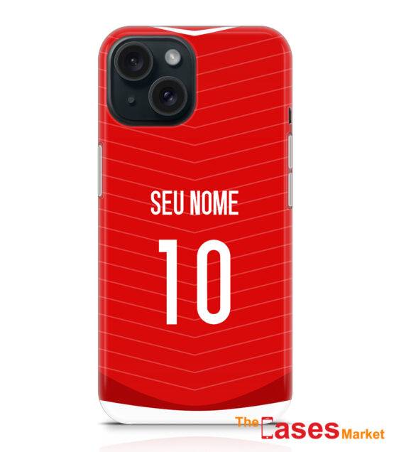 capa telemovel personalizada camisola futebol vermelha