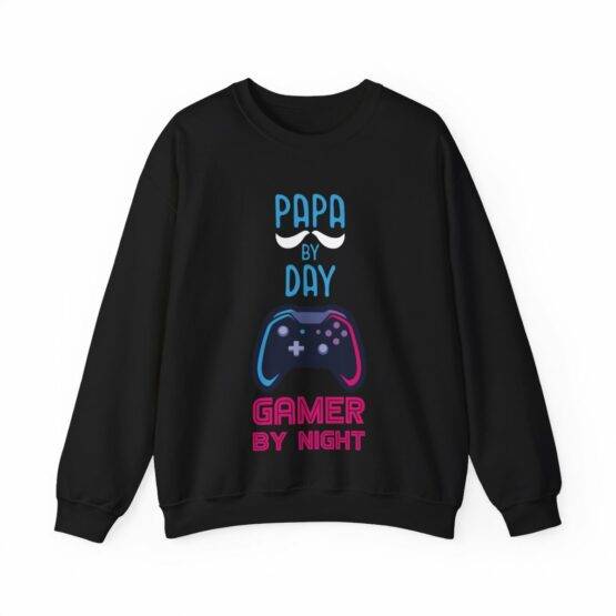 camisola sweat papa by day gamer by night