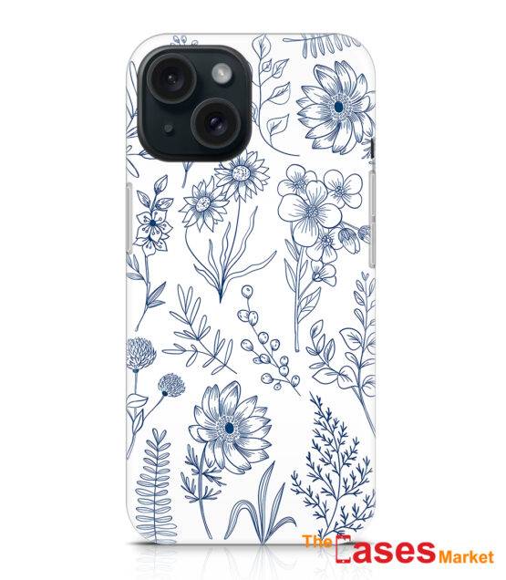 capa silicone iphone flores azuis 11