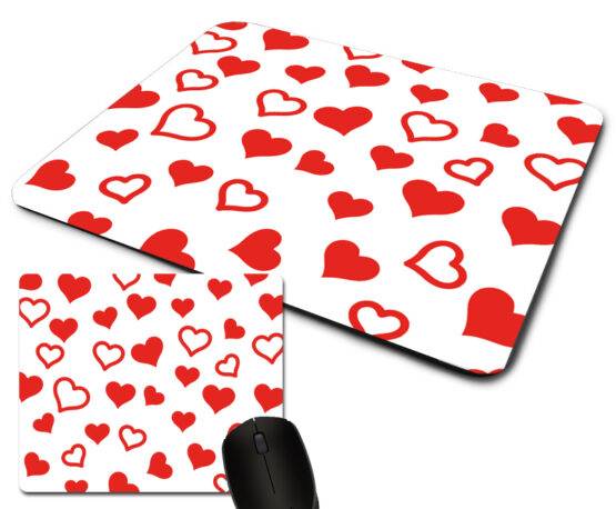 tapete de rato corações branco