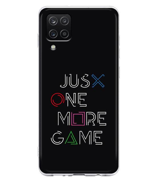 Capa Samsung A12 silicone preto Just One More Game