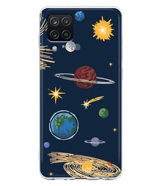 Capa silicone Samsung A12 Planetas e estrelas