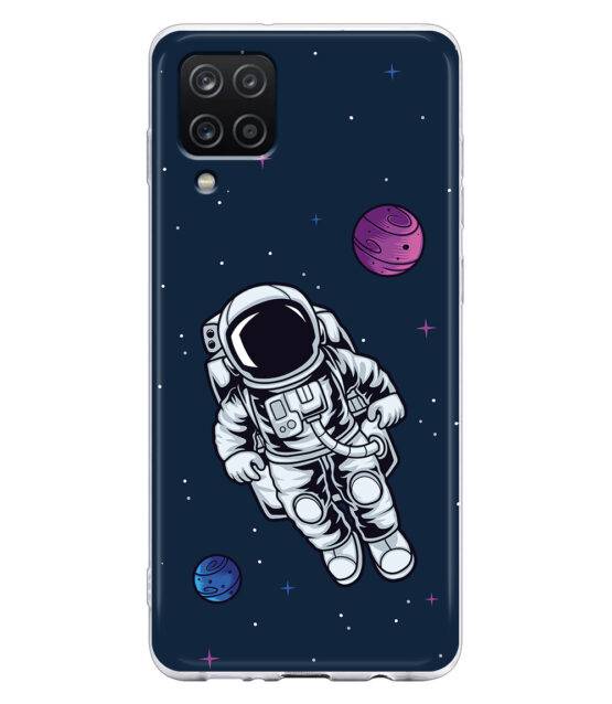 Capa silicone Samsung A12 Astronauta no Espaço