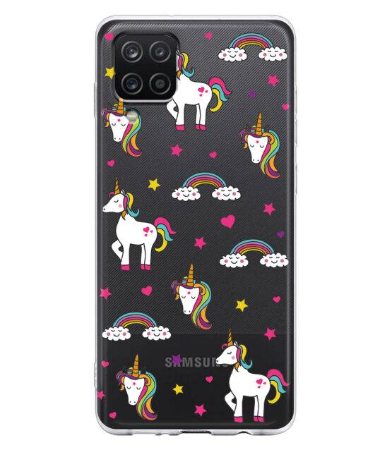 Capa transparente Samsung A12 com Unicórnios