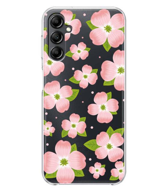 Capa transparente Samsung A14 (4G / 5G) flores rosa
