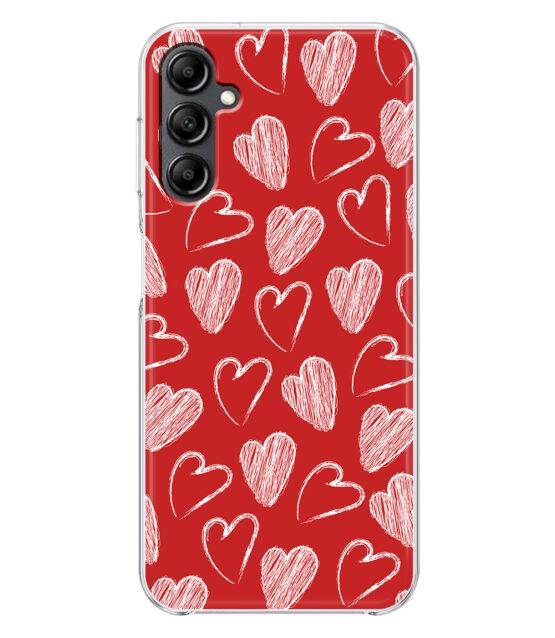 Capa silicone vermelho Samsung A13 5G / Samsung A04s com Corações desenhados