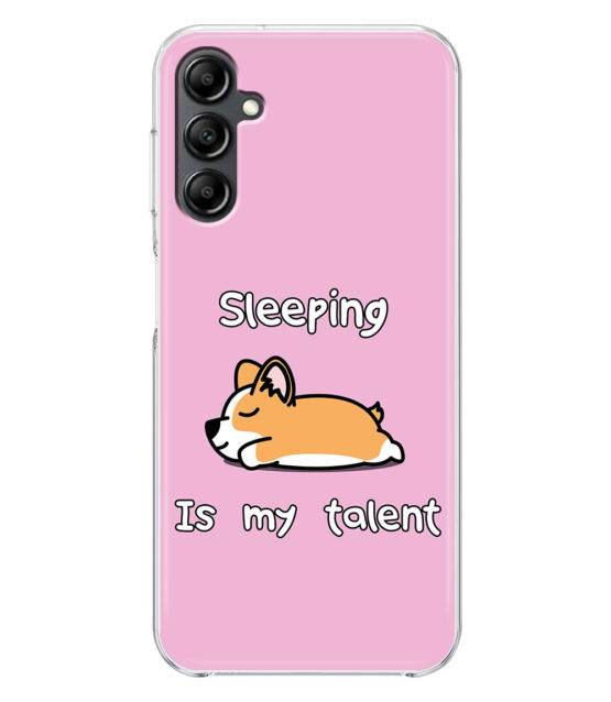 Capa Samsung A14 (4G / 5G) silicone rosa Sleeping is my talent