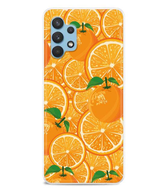 Capa Samsung A32 5G silicone transparente Laranjas