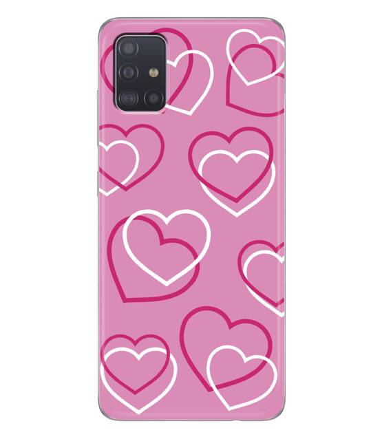 Capa rosa Samsung A51 5G com Corações