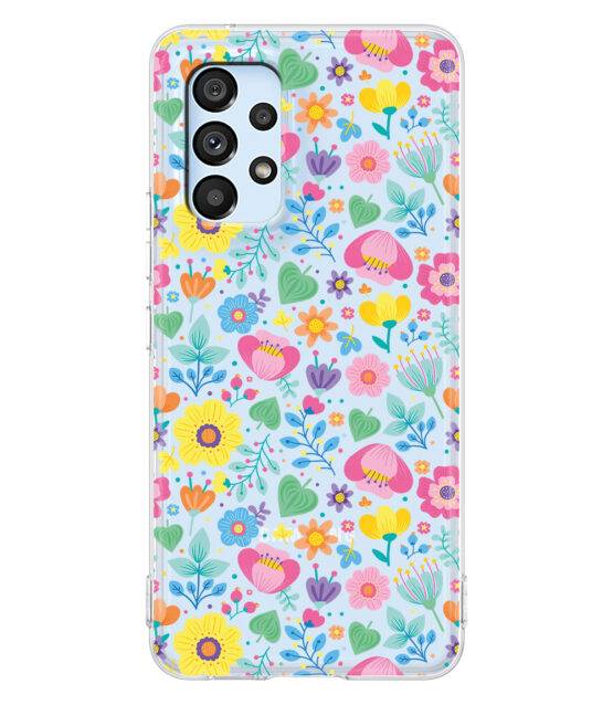 Capa Samsung A53 5G transparente com flores