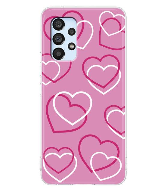 Capa rosa Samsung A53 5G com Corações