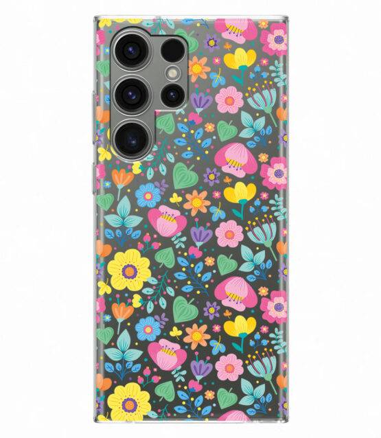 Capa Samsung S24 Ultra transparente com flores