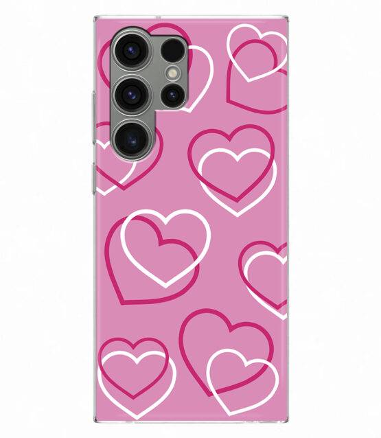 Capa rosa Samsung S24 Ultra com Corações