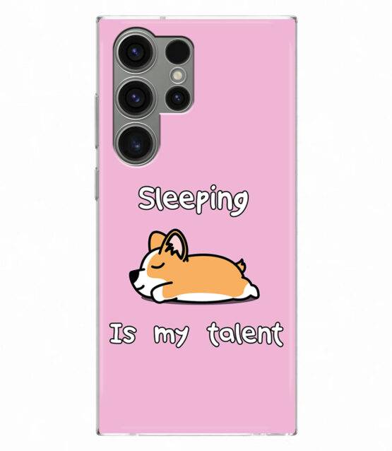 Capa Samsung S24 Ultra silicone rosa Sleeping is my talent