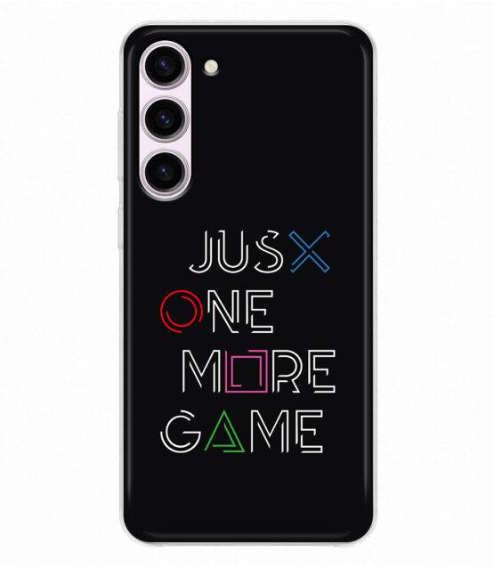Capa Samsung S23 silicone preto Just One More Game