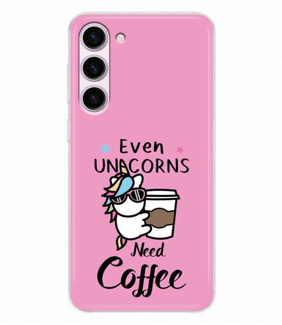 Capa Samsung S23 silicone rosa com Unicórnio