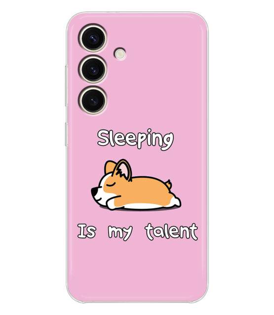 Capa Samsung S24 silicone rosa Sleeping is my talent