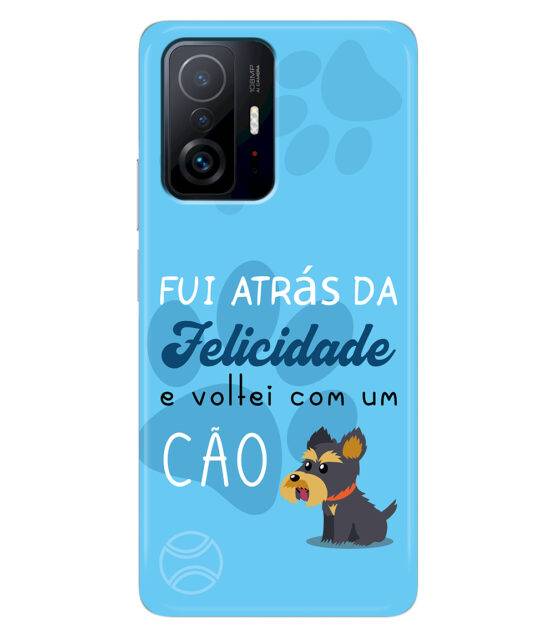 Capa Xiaomi 11T / 11T Pro silicone azul Fui Atrás Felicidade e Voltei com um Cão