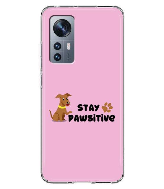 Capa Xiaomi 12 / 12X silicone rosa Stay Pawsitive