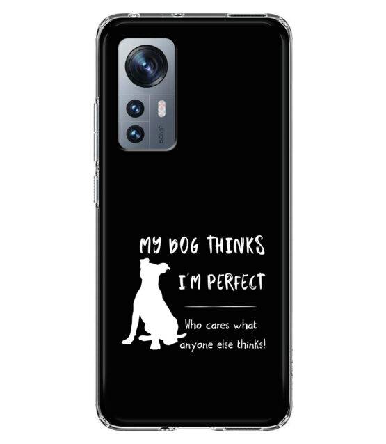 Capa Xiaomi 12 / 12X silicone preto My dog thinks I’m perfect