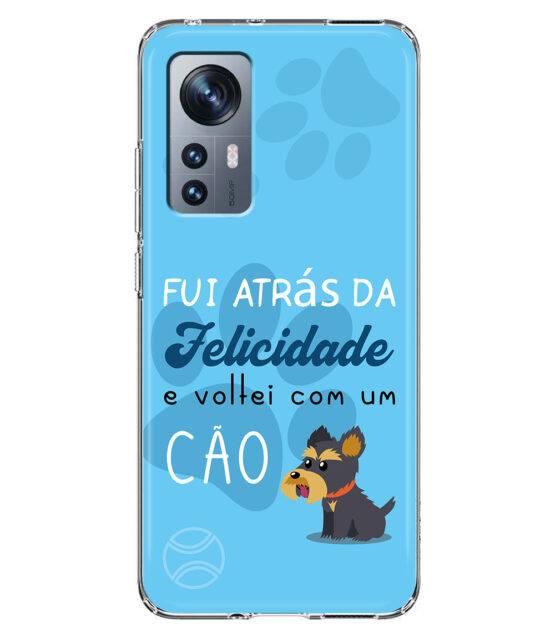 Capa Xiaomi 12 / 12X silicone azul Fui Atrás Felicidade e Voltei com um Cão