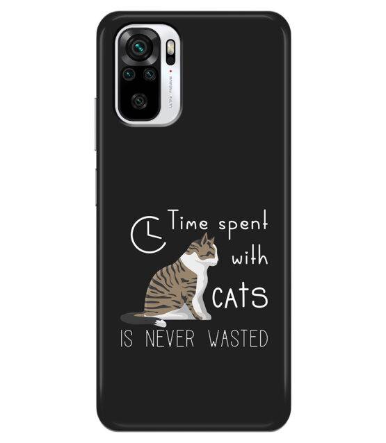 Capa Xiaomi Redmi Note 10 4G / 10S silicone preto Time Spent with Cats is Never Wasted