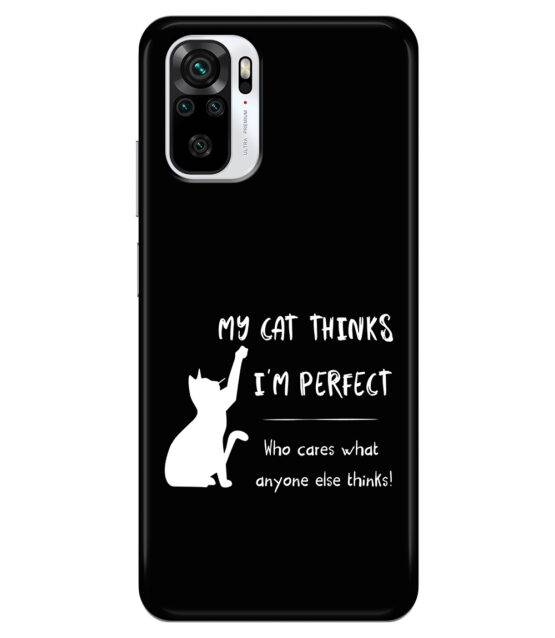 Capa Xiaomi Redmi Note 10 4G / 10S silicone preto My cat thinks I’m perfect